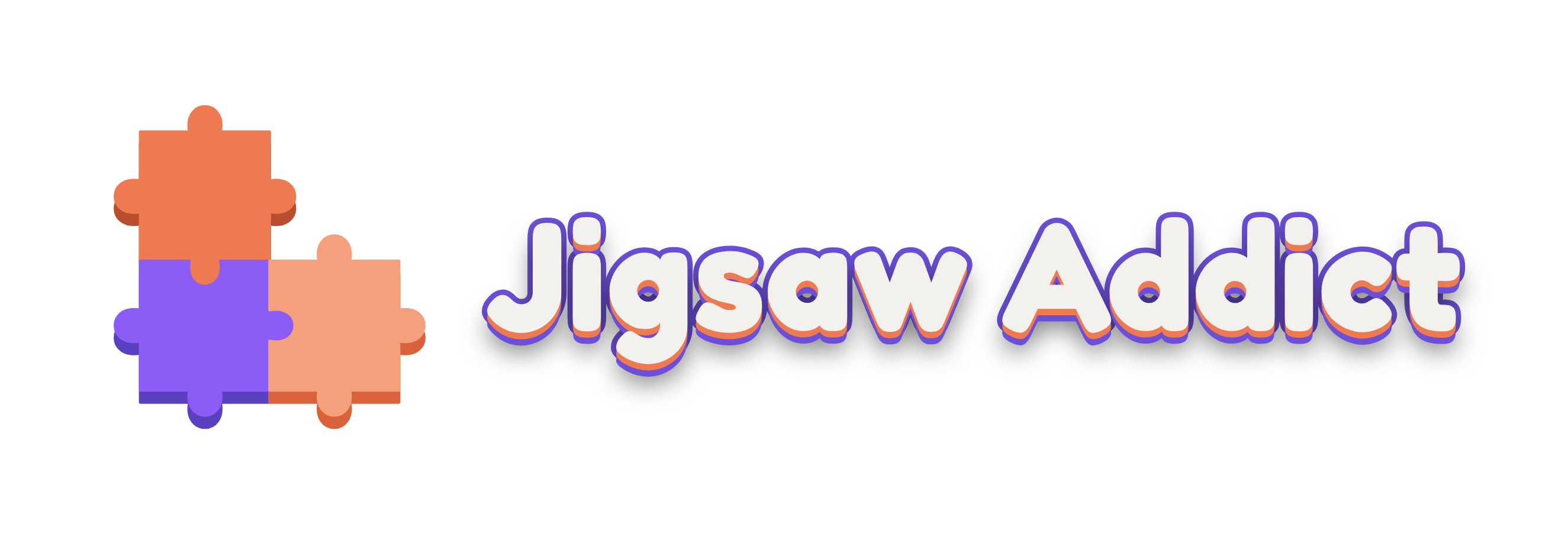 Jigsaw Addict horizontal logo, transparent background