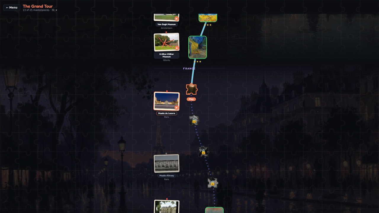 The Grand Tour campaign map through real museums